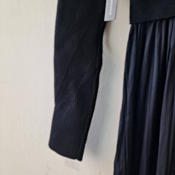 NWT Anthropologie Thea Twofer Sweater Dress Black Long Sleeve Maxi Womens Size S - Picture 10 of 16